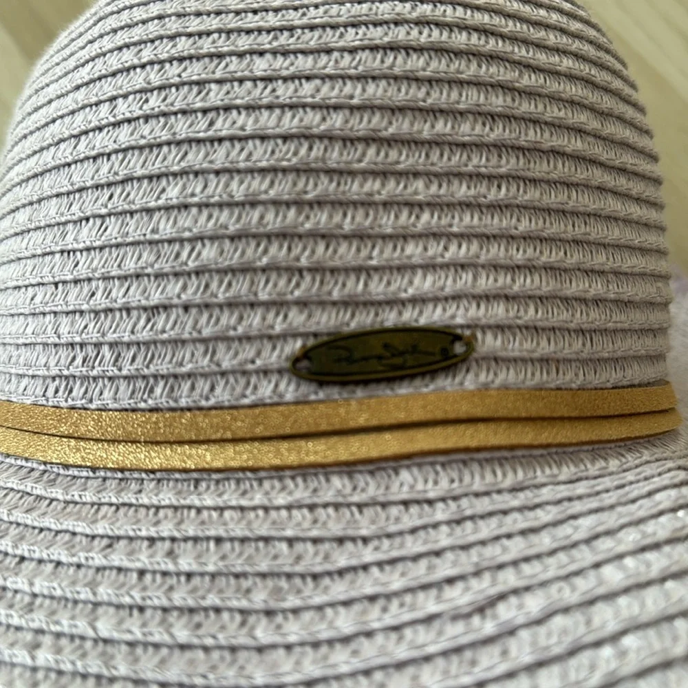 Lavender Panama Jack wide brim sun hat paper straw adjustable purple lilac - Picture 7 of 7